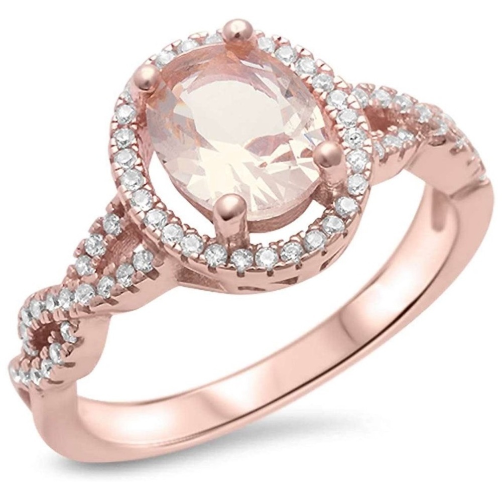 Champagne Morganite Sparkling Ring